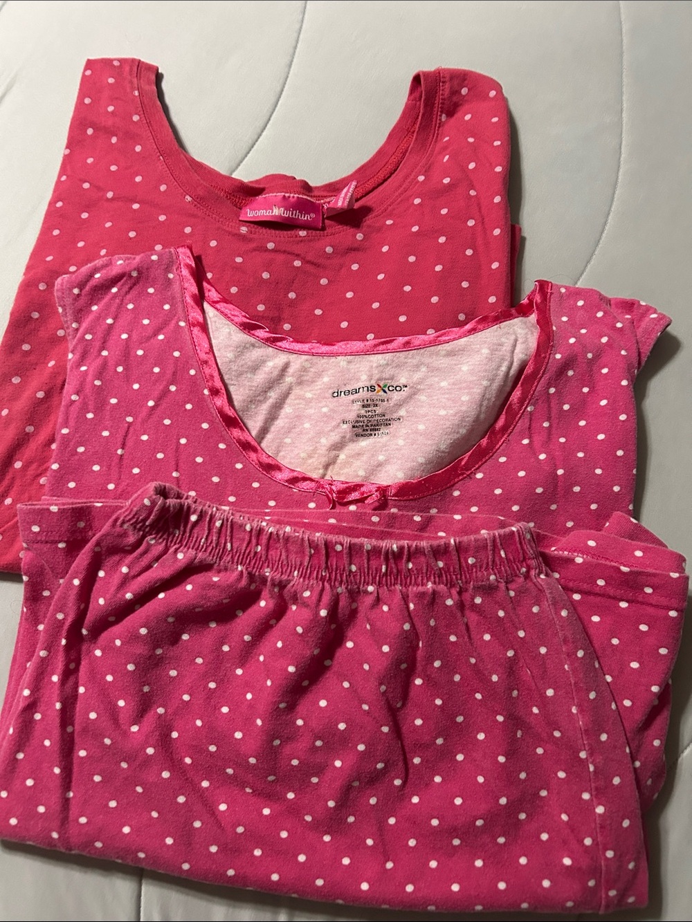 Woman Within Hot Pink Polka Dot Pajama Set